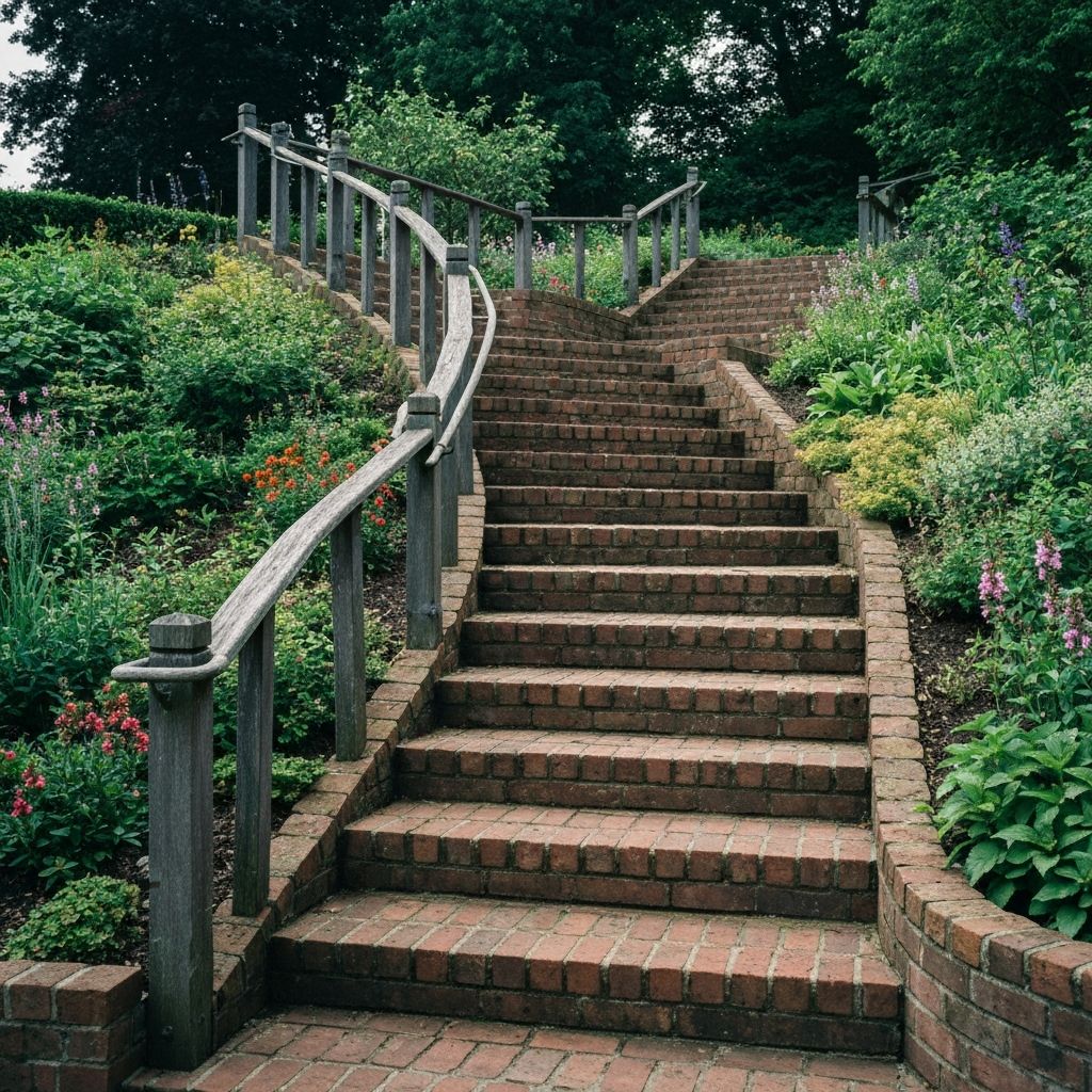 Brickwork and garden steps example 1