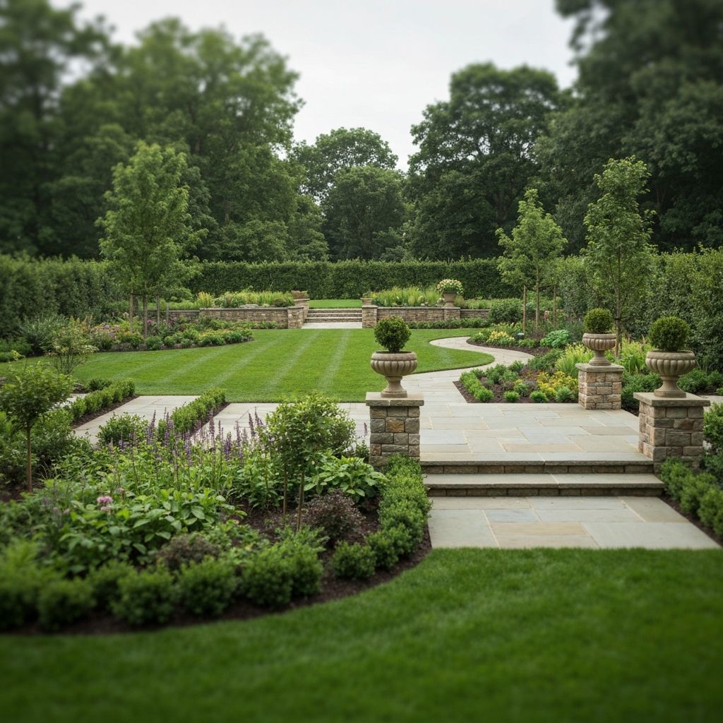 Beautiful landscaped garden with patio
