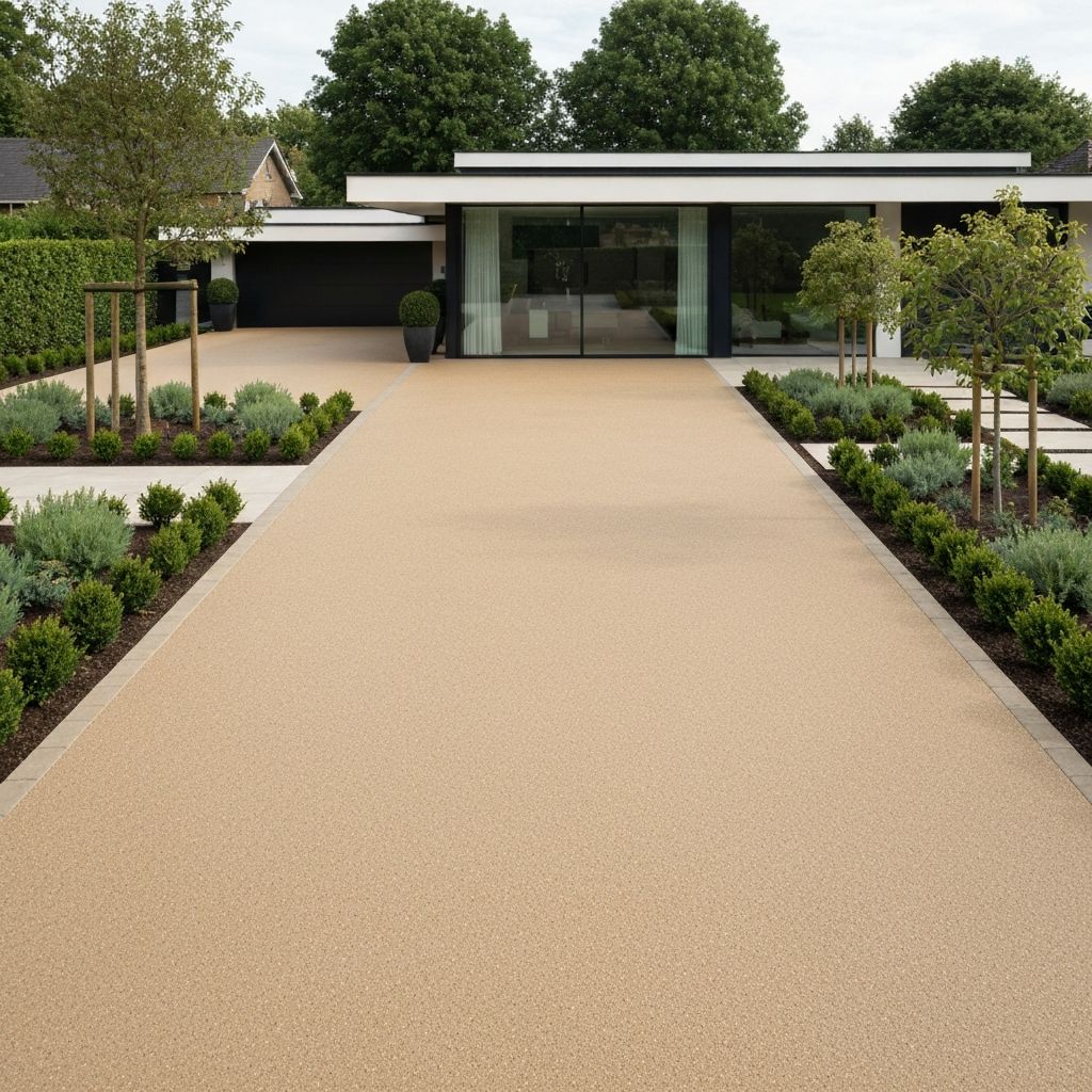 Modern resin bound driveway